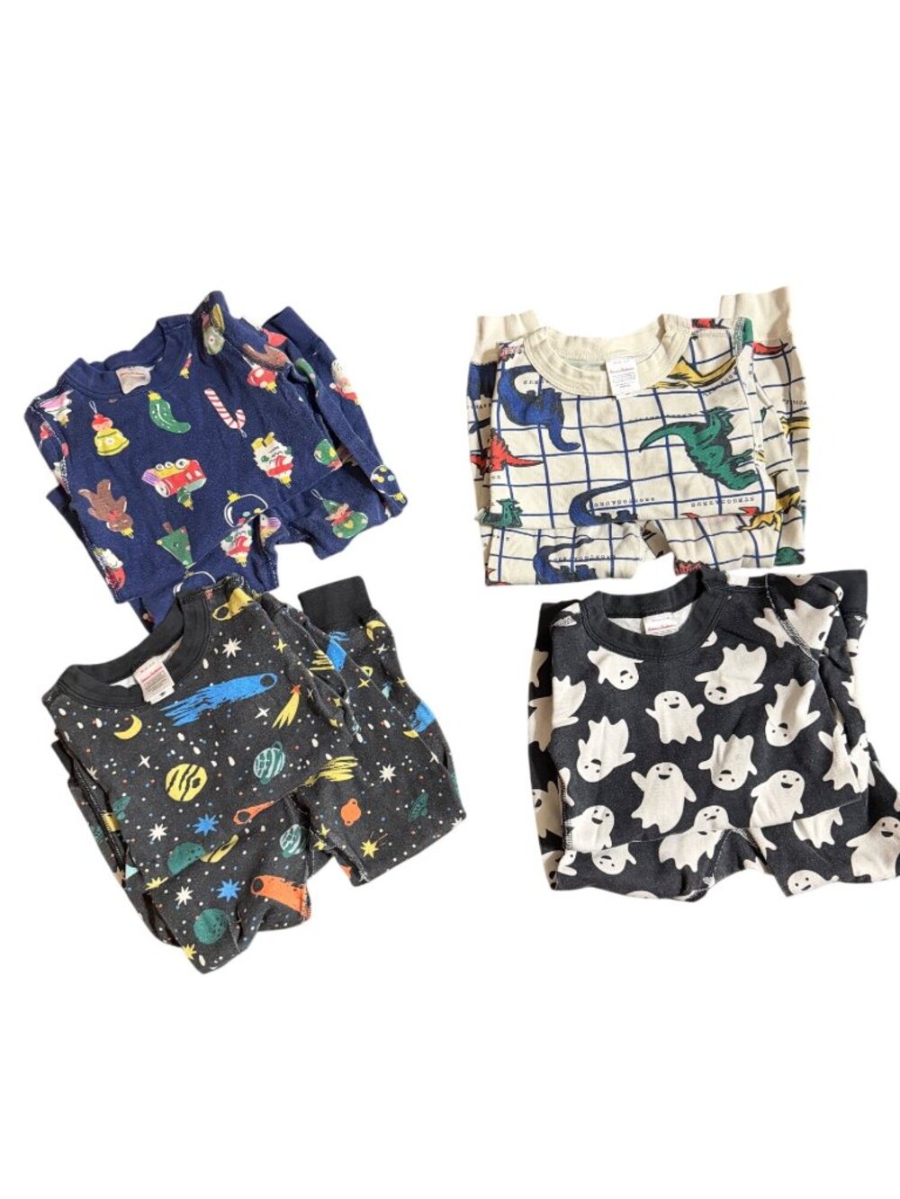 Hanna Andersson Organic Cotton Kids Pajama Sets - Space Ghost Holiday & Dinosaur